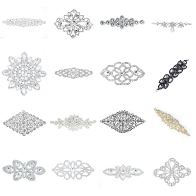 TRIMMING SHOP Applique strass cristallo motivo diamante cucito colla per abito fai da te 1 pz