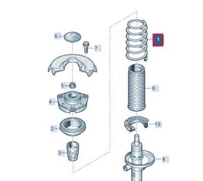 New SEAT IBIZA V KJ1 Front Left Coil Spring 2Q0411105AB NO IMPORT DUTIES TO 🇺🇸 Foto 1 de 4