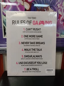 Brand New The Toxic Rules Of Gaming Canvas Wall Sign - Picture 1 of 3