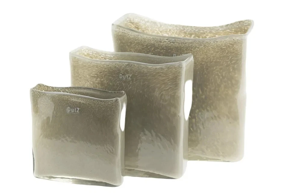 Dutz RECTANGULAR Vase, Farbe TAUPE, H 20 cm, D 20 x 5 cm, Glas, mundgeblasen - Bild 1 von 1