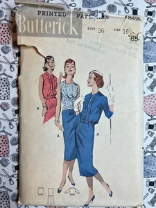 Butterick Pattern 8491 Misses' Unfitted Blouse & Sheath Jacket Size 16 FF UNCUT - Picture 1 of 2