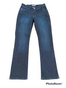 Pantalones de mezclilla Lee Slender Secret elásticos corte bota adornados para mujer azules talla 8 M. NUEVO - Imagen 1 de 9