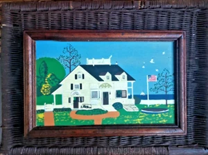 American Art Naif Cardboard Painting Vintage Naive Art Primitivism - Picture 1 of 15