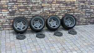 A60 1/24 3D Print Resin 20" Salt Flat Wheels With Spinners, Resin Tires & Brakes