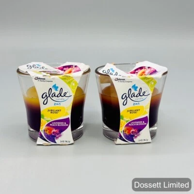 2- Glade Candle 2 in 1 Jubilant rose, Lavender and Peach Blossom - Image 1 of 2