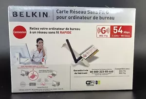 Belkin Wireless G Network Card for Desktop Computer 54Mbps 2.4GHz Wireless - Picture 1 of 5