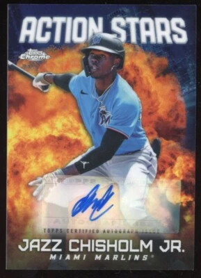 Jazz Chisholm Jr. 2023 Topps Chrome Auto #d /25 Action Stars New York Yankees - Image 1 of 2