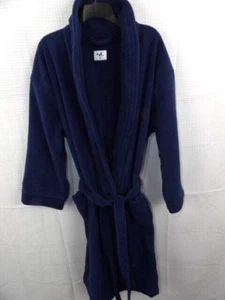 My Pillow Heavyweight Terry Cloth Supima Cotton Navy Belt Tie Robe Medium - Picture 1 of 6