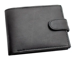Mens RFID Blocking Leather Wallet Zip Coin Pocket Purse & ID Window 94 Black - Picture 1 of 6