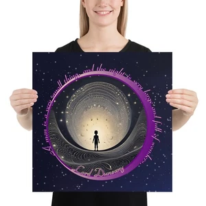 Lord Dunsany "Night" Quote Poster Magic Mystery Wonder Fantasy Humanity - Picture 1 of 4