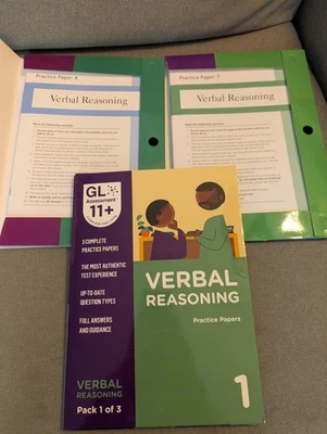 Set Of 3 GL 11+ Verbal Reasoning Test Papers Plus Sample Test (Total 12 Tests) - Image 1 of 2