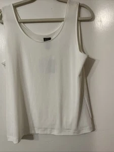 NWT CHICOS Women Stretch Polyester Tank Top Travelers Cara Winter White Sz 2 M L - Picture 1 of 11