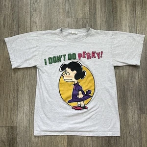 Linda Camiseta Vintage Años 90 Peanuts Talla L Lucy Dibujos Animados Promo “¡I Don’t Do Perky!” - Imagen 1 de 7