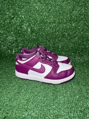 Nike Dunk Low PS Kids Toddler Size 12.5C Purple White Walking Shoes FB9108-110 - Image 1 of 4