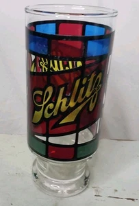 Vintage Schlitz Beer Stained Glass Glassware - Picture 1 of 5