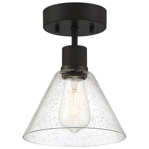 Access Lighting 63146LEDDLP/SDG Port Nine 8"W LED Semi-Flush - Black - Picture 1 of 12
