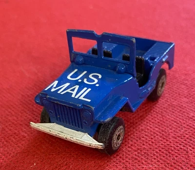 MATCHBOX LESNEY Superfast Auto JEEP US MAIL TRUCK N. 5 (1976) Metallo Blu - Immagine 1 di 3