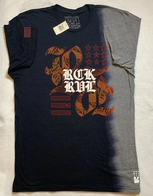 Rock Revival Denim Jean Navy Grey Men’s Logo Graphic Print Tee Shirt Size XL - Image 1 of 4