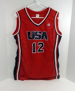 1990s Team USA Basketball #12 Game Issued Red Jersey 20 DP51451 - Picture 1 of 8