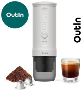 Outin Wireless Electric Portable Espresso Coffee Machine Nano Grinder Pearl Whit - Picture 1 of 17