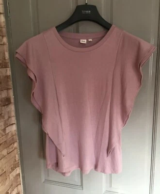 GAP purple short sleeves frilled contrast jumper size S - Image 1 of 3