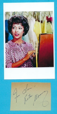 Rita Moreno Autographed Signed Cut w/ HP Photo Award Winner Actress Cover