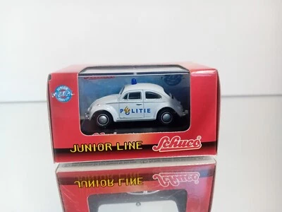Schuco Junior Line 1:72 VW Volkswagen Kafer Dutch Politie come nuovo in scatola - Immagine 1 di 4