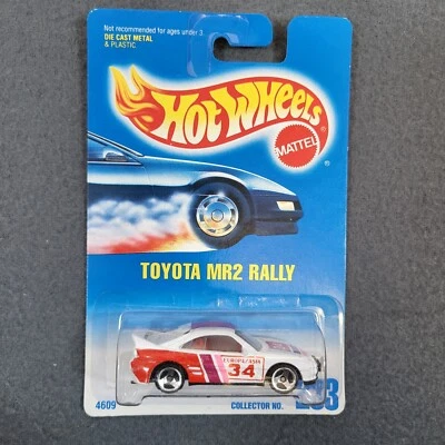 Hot Wheels Toyota MR2 Rally 1992 Blue Card Collector 233 White 4609 Diecast Car - Image 1 of 4