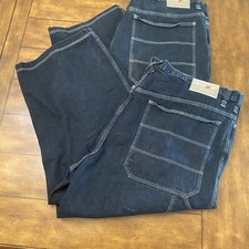 Vintage Boff Jeans Mens 52x33 Blue Carpenter Y2K 90s Jnco Style Baggy Skater