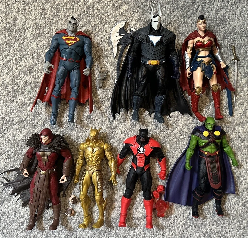 DC Multiverso Mcfarlane Lote Suelto De 7 Figuras Batman Mujer Maravilla Flash Bizzaro Foto 1 de 1