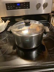 TWO Revere Ware 6 Q t& 41/2 Stock Pot Stainless Tri-Ply Bottom W/ 2 Lids - Picture 1 of 9
