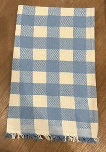Lightweight Woven Hair Towel 30" x 60"  Handcrafted in India Blue & White - A013 - Picture 1 of 3
