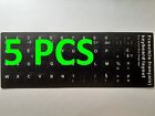 ✅ 5 PCS French Azerty Keyboard Sticker not transparent WHITE letters black backg