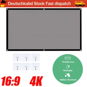 84Zoll Beamer Leinwand Mit Haken 16:9 Outdoor Heimkino 4K HD Projector Screen - Bild 1 von 23