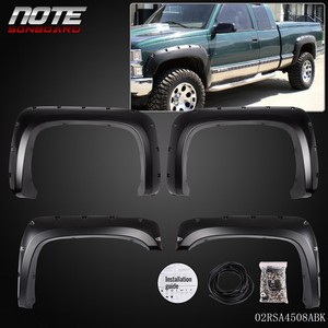 RIVET FENDER FLARES POCKET STYLE FIT FOR 07-14 SILVERADO 1500 2500HD/3500HD