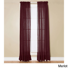 MILLER Curtains Preston 52" x 95" One Rod Pocket Sheer Window Top Panel Merlot