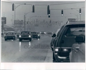 1972 Press Photo Dark Storm Rainy US Highway 1 Scene Pompano Beach FL - Picture 1 of 2