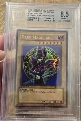 Yugioh Dark Magician LOB-005 1st Edition BGS 8.5 Asian English Ultra Rare - Image 1 of 3