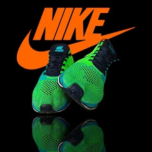 Nike Flyknit Racer Sport Türkis Grün Blau Herren Rennschuhe Größe 10 RAR - Bild 1 von 13