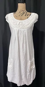 Ärmellose Häkeltunika Damen neu ohne Etikett Style And Co cremefarben Bohemian Größe Medium - Bild 1 von 10