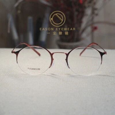 Titanium Round Steve Jobs Glasses womens wine eyeglasses clear lens eyewear - Image 1 of 4