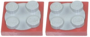 Falta Lego Ladrillo 3680c01 Rojo y Gris Viejo x 2 Tocadiscos 2 x 2 Placa con Parte Superior (Com - Imagen 1 de 2