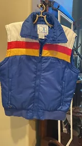 Vintage OP Ocean Pacific Weather Wear Striped Ski Vest - Picture 1 of 6