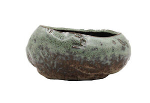 Premium Shallow Succulent Planter Pot Ceramic with Decorative Patina Glaze