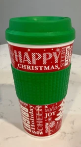 Christmas Holiday Mug with Non-Slip Grip Sleeve and Lid - 16.5 fl. oz. - New - Picture 1 of 6