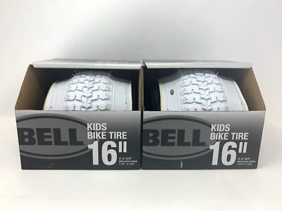 2 X Bell Kids Bike Tire Kids Bicycle Tire White 16" X 2.125" Fits 1.75"-2.125" - Image 1 of 4