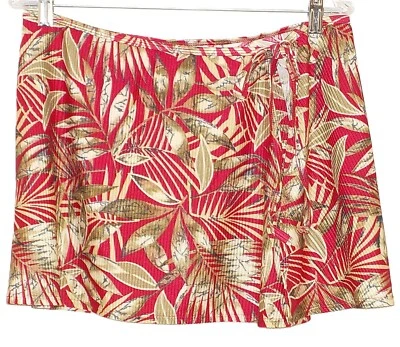 Corbatas de jersey vintage de nailon/spandex acanaladas con estampado rojo/dorado Catalina Sarong 30"x17" Foto 1 de 4