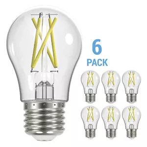 6 Pack Satco S12406 LED Filament 120V 8.2W A15 Medium E26 Clear 3000K Soft White - Picture 1 of 8