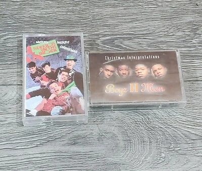 Vtg Christmas Lot New Kids On The Block Merry Merry Christmas & Boyz II Men  - Image 1 of 4