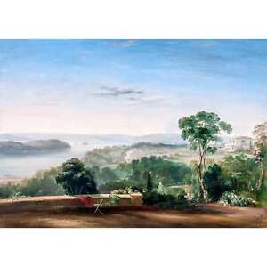 Conrad Martens, View from Rose Bank, 1840, Lustre Canvas Print, B3 Size